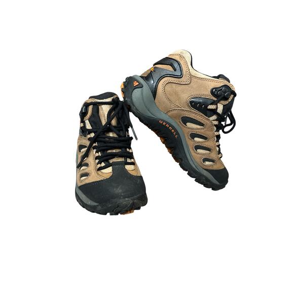Merrell, Reflex Mid Gore-Tex Smoke Hiking Shoes Vibram Leather Women's Size 5.5 - Picture 1 of 6
